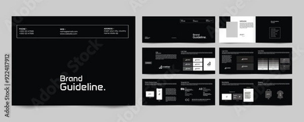 Obraz brand guideline landscape template for brand identity presentation guide layout 