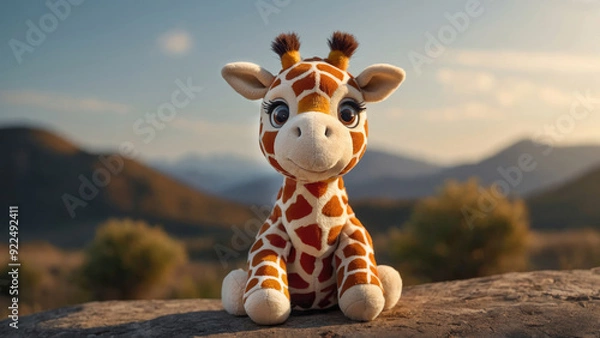 Obraz cute toy plush giraffe