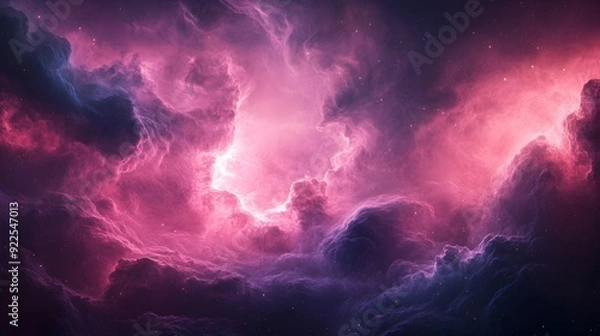 Obraz Dramatic Stormy Sky with Vivid Lightning Bolts Across Moody Clouds