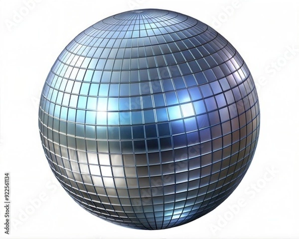 Fototapeta Reflective Hanging Retro Disco Ball Decoration: Event Decor for Night time Ambiance and Dance Floor Accessory, Featuring Sparkle and Glimmer for a Retro Celebration on the Dance Floor