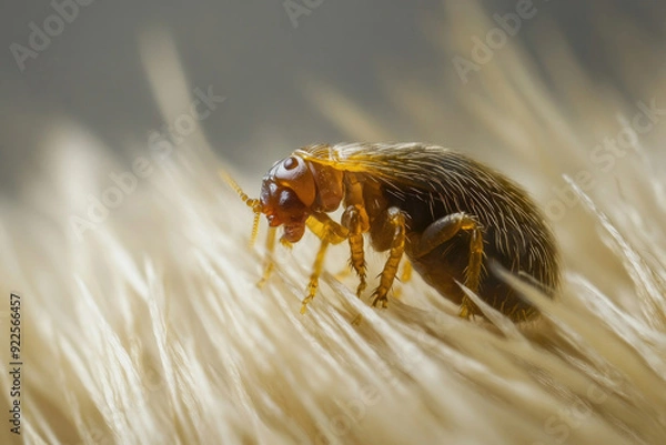 Obraz A flea nestled in the fur of an animal.