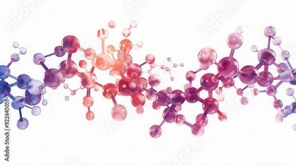 Fototapeta Detailed diagram of tripeptide molecule