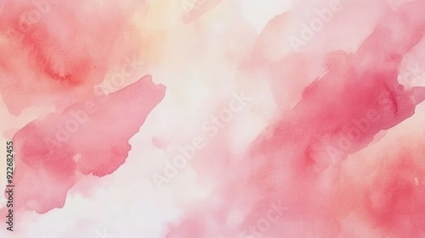 Fototapeta Abstract pink watercolor with soft transitions and light hues, evoking a calm and gentle atmosphere.