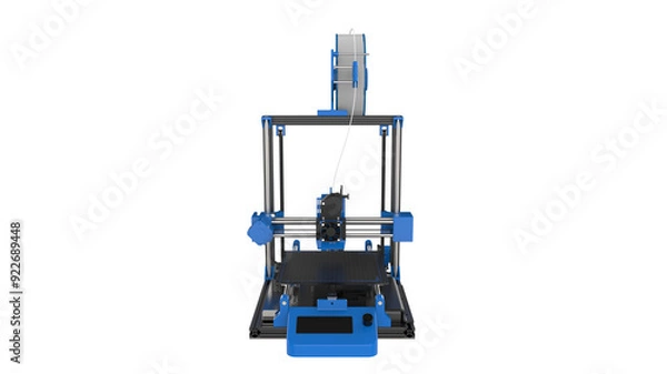 Obraz industrial 3D printer isolated in transparent background 