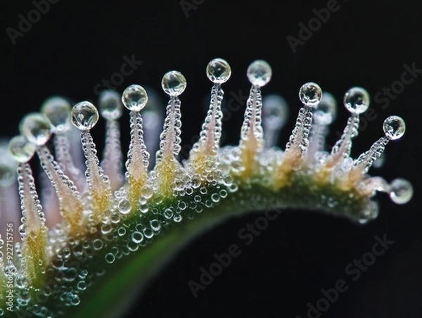 Obraz A macro shot of cannabis trichomes on a marijuana bud or leaf