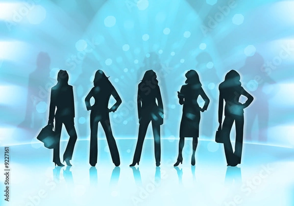 Fototapeta silhouettes of business women