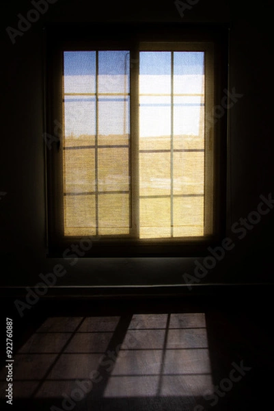 Fototapeta An Image of a Open Window and shadow on ground
