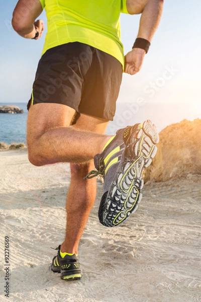 Obraz Running on seaside path.