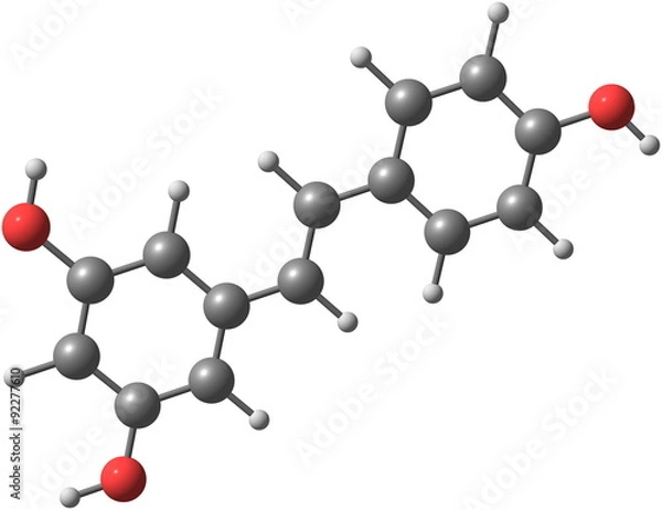 Obraz Resveratrol molecular structure isolated on white