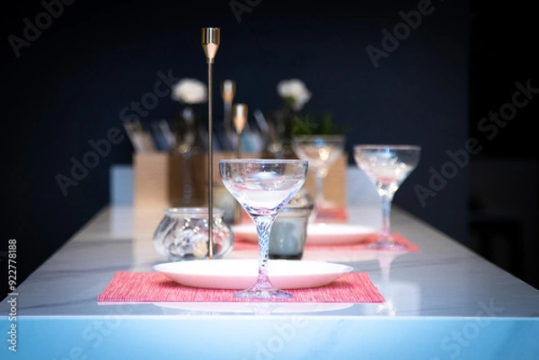 Fototapeta Beautiful detail of the table with the pot cups on it
