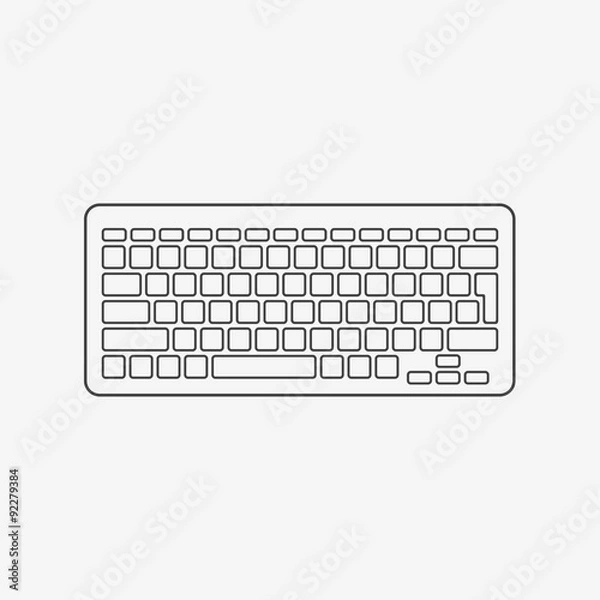 Fototapeta Computer keyboard monochrome icon