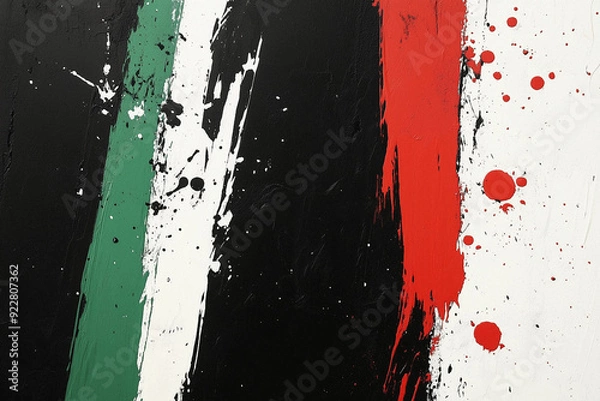 Fototapeta Abstract Background Featuring Palestinian Flag Colors in Black, Green, and Red, 
