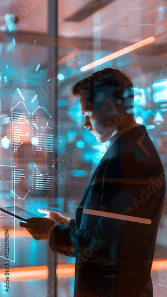Fototapeta  realistic high-resolution photo of Businessman, with detailed background