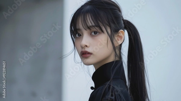 Obraz ファッションモデルの若い女性のポートレート