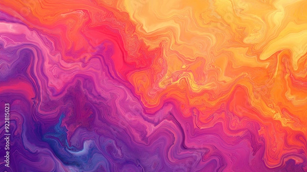Obraz Tropical sunset marbled paper background
