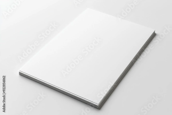 Fototapeta Blank A4 Paper Mockup on Isolated Background created with Generative AI