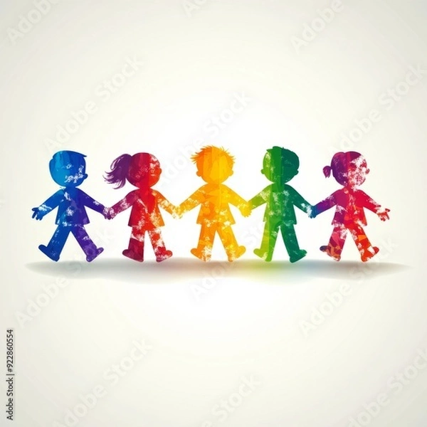 Obraz World Autism Awareness Day: Abstract Conceptual Background Celebrating Neurodiversity and the Strengths of Children with Autism.