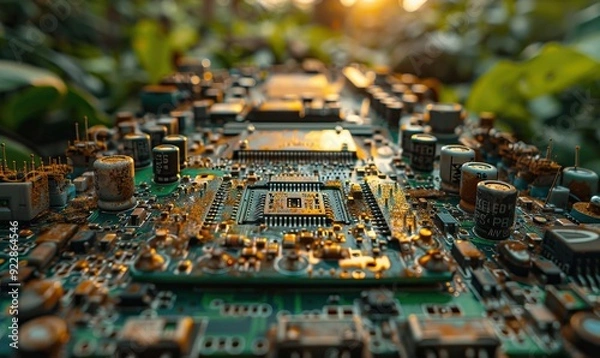 Fototapeta biodegradable electronics designed to reduce e waste,promote recycling efforts.