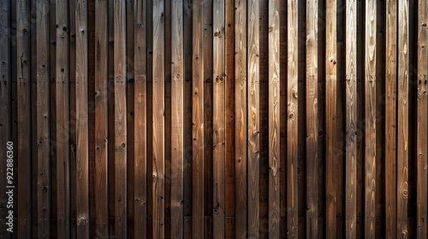 Fototapeta Vertical Wooden Planks with Natural Light