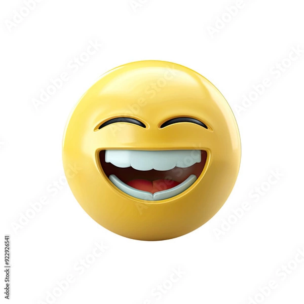 Fototapeta Smile Emoji  illustration isolated No Background, Generative AI