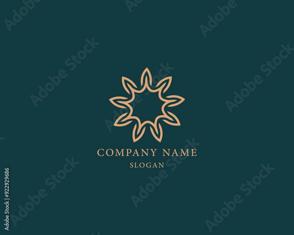 Obraz Abstract elegant flower symbol logo symbol of excellence global creative design decor vector