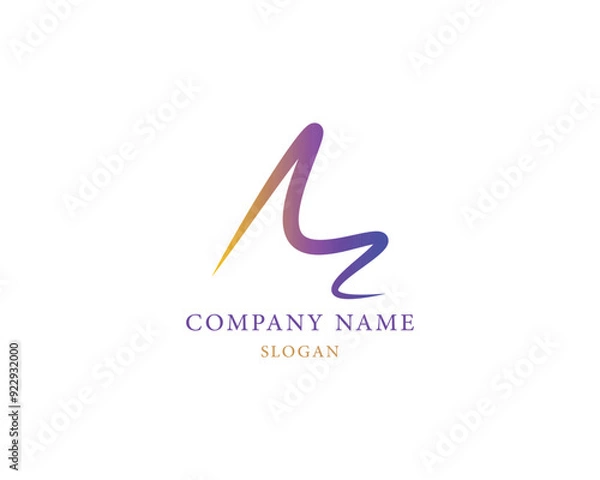 Obraz Letter M flat design n logo vector template