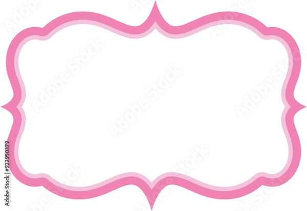 Obraz Cute Curvy Cloudy Pink Pastel Frame SVG Vector Illustration