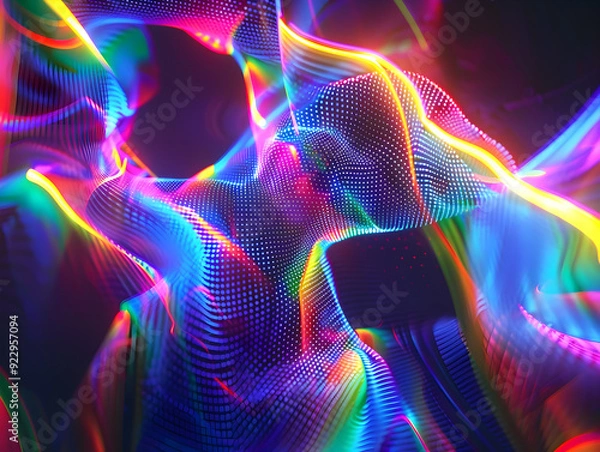 Fototapeta abtract background with glowing lines