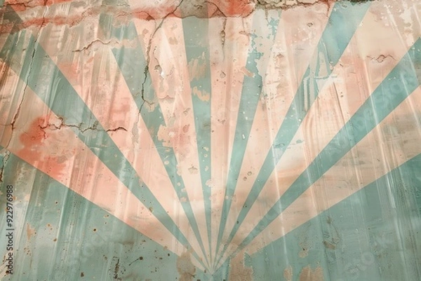 Obraz Abstract vintage background with a starburst pattern painted on a weathered concrete wall.