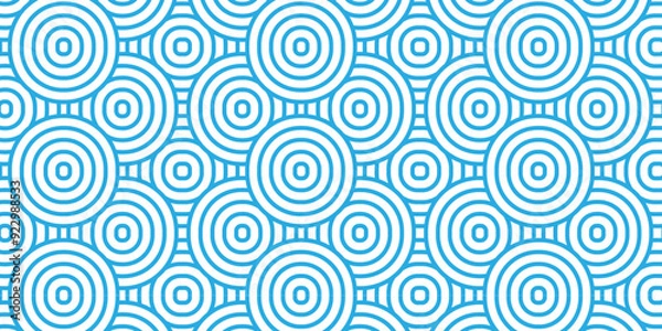 Obraz Overlapping Pattern diamond geometric blue color spiral line waves abstract wave line. seamless blue tile stripe overlap creative retro circle line fabric pattern.