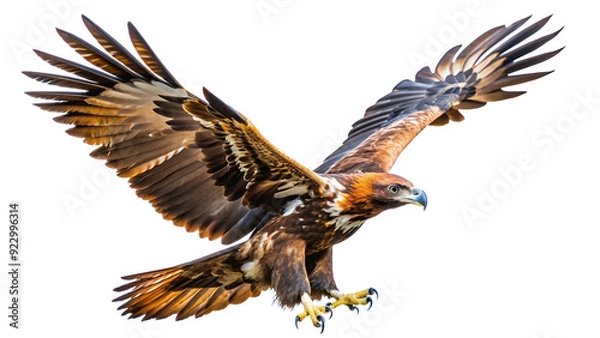 Obraz Wedge tailed eagle in flight isolated on transparent background