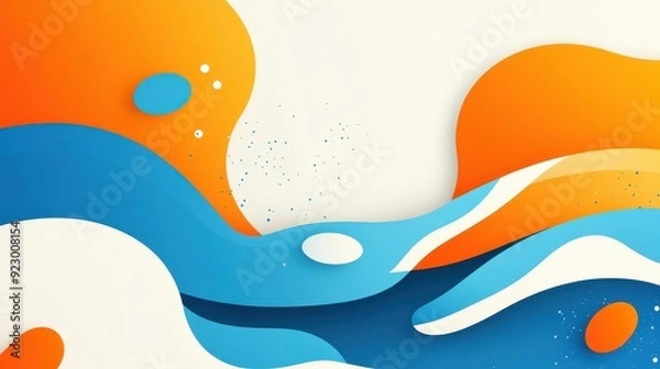 Fototapeta A vibrant abstract background blends orange and blue hues, perfect for modern flat illustrations and creative projects.