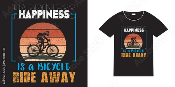 Fototapeta Bicycle t-shirt design. Bike tee shirt, Typography graphics for apparel print. Vector illustration
