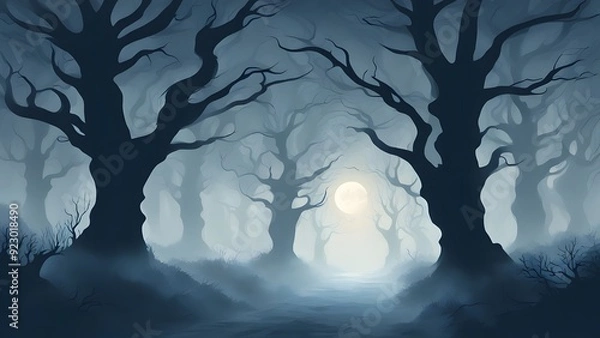 Obraz Ghostly Forest Path Generative AI