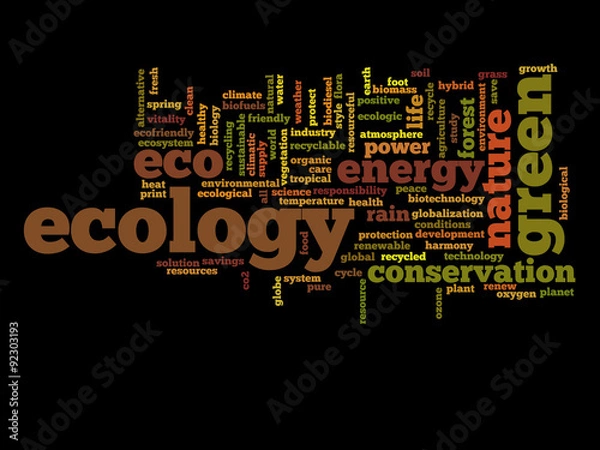 Fototapeta Conceptual ecology word cloud