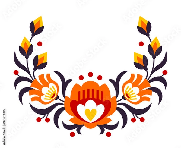 Obraz Polish folk flowers papercut