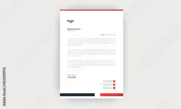 Obraz Simple and creative letterhead template  design