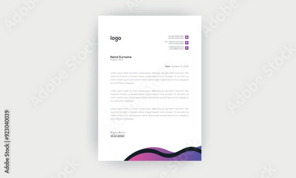Obraz Simple and creative letterhead template  design