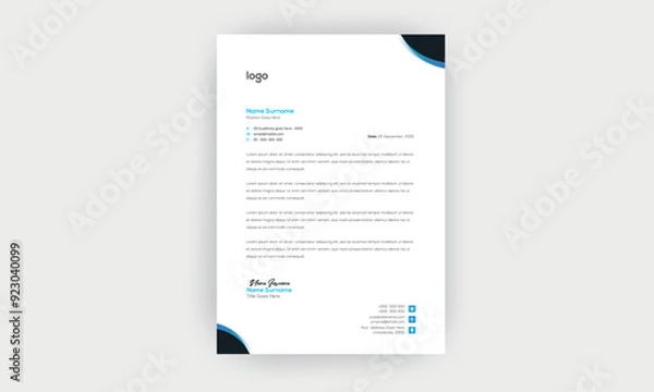 Obraz Simple and creative letterhead template  design