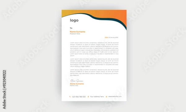 Obraz Simple and creative letterhead template  design