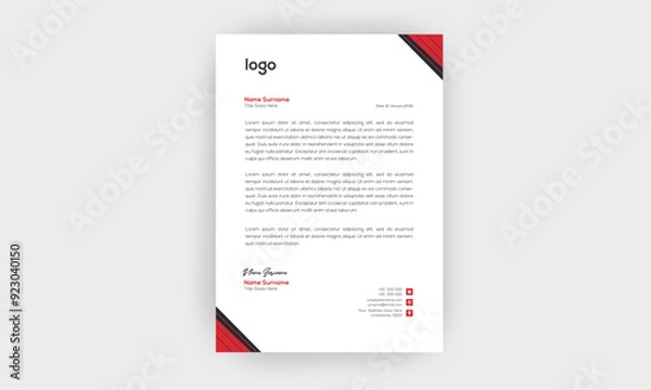 Obraz Simple and creative letterhead template  design