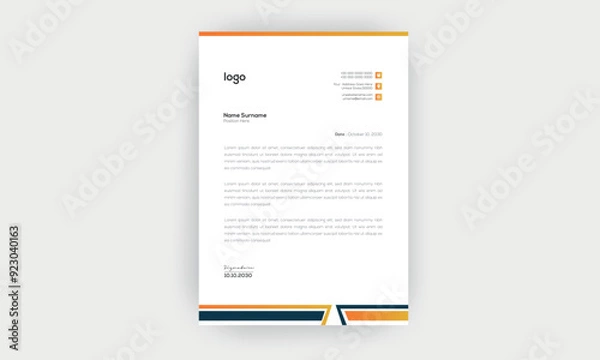 Obraz Simple and creative letterhead template  design