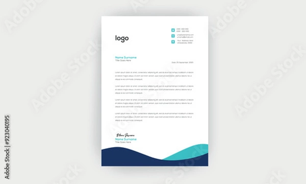 Obraz Simple and creative letterhead template  design