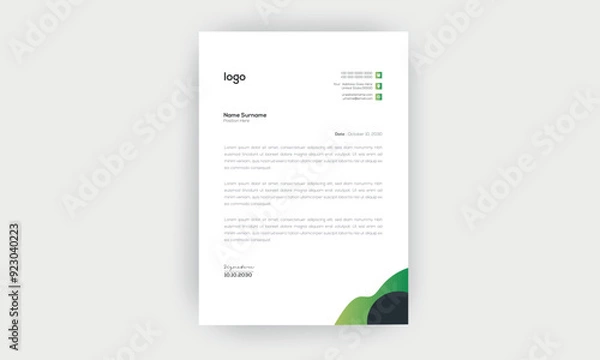 Obraz Simple and creative letterhead template  design