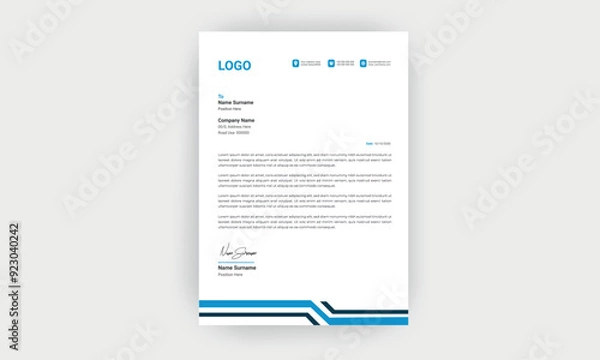 Obraz Simple and creative letterhead template  design