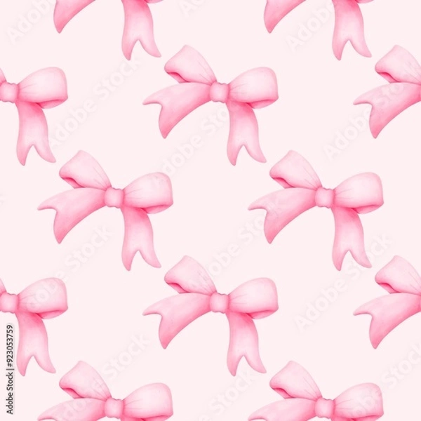 Obraz cute seamless pattern pink bow ribbon wallpaper background