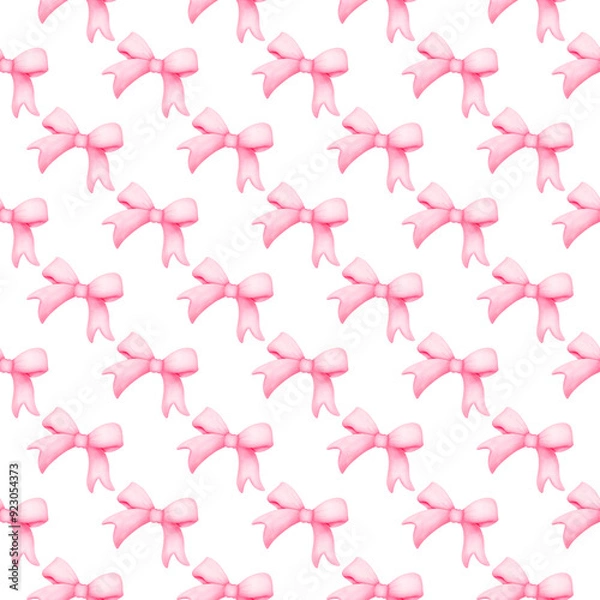 Obraz cute seamless pattern pink bow ribbon wallpaper background