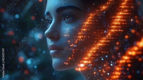 Fototapeta Futuristic Genetic Screening for Advanced Disease Prevention and Innovative Healthcare Solutions