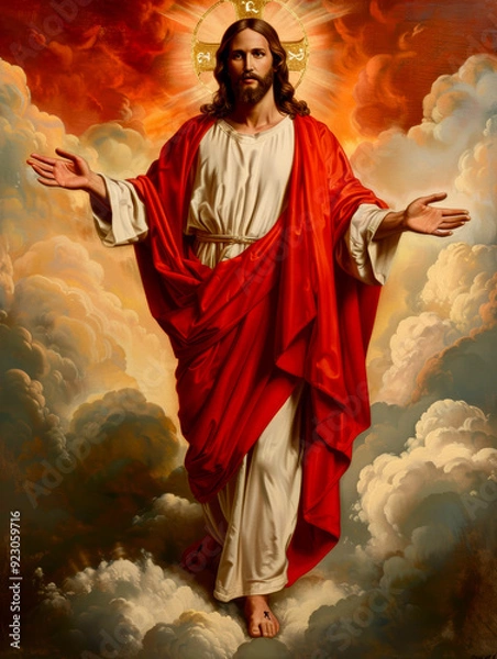 Fototapeta Ascension of Jesus Christ. AI generative.
