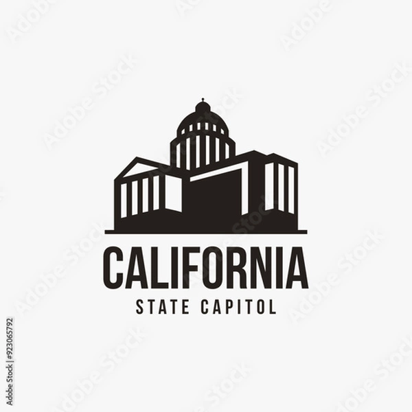 Obraz California State Capitol Logo Vector icon on white background
